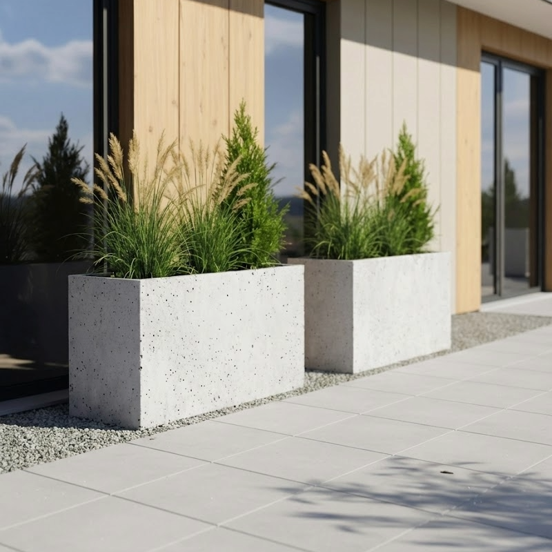 Prostokątna donica z betonu architektonicznego Forma 120/75, 120 × 50 × 75 cm – ujęcie 6