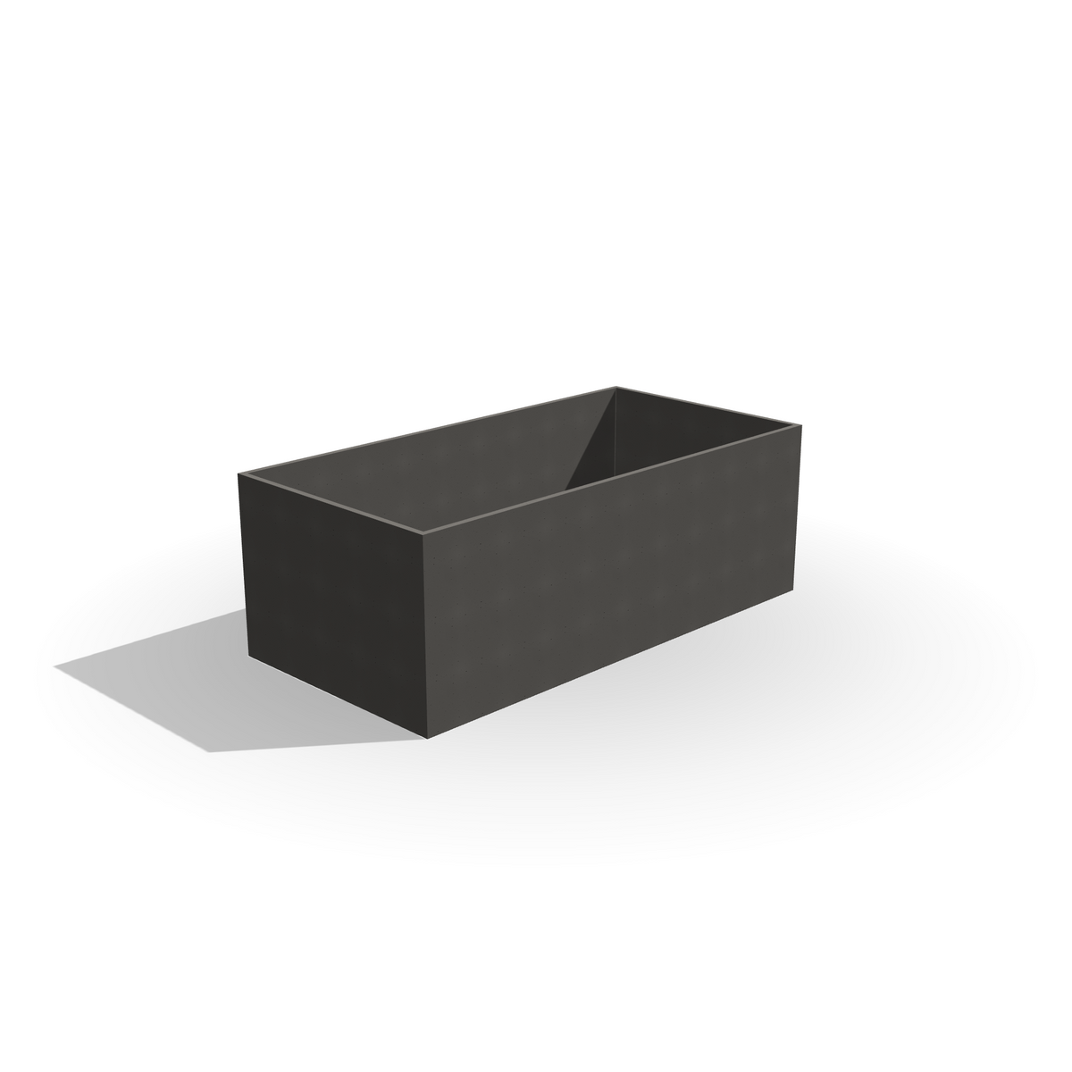 Duża prostokątna donica z betonu architektonicznego Largo 200, 200 × 100 × 70 cm – ujęcie 4