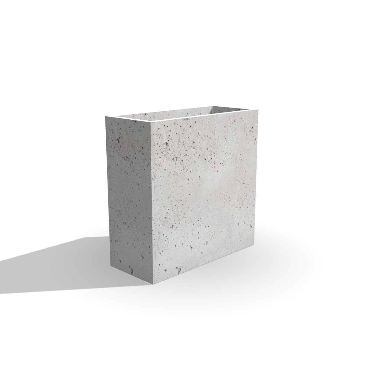 Wysoka donica z betonu architektonicznego Torre 70, 70 × 30 × 70 cm – ujęcie 1
