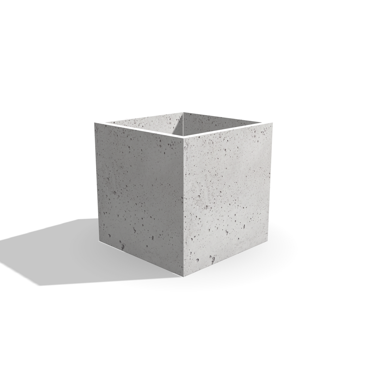Kwadratowa donica z betonu architektonicznego Cubo 50, 50 × 50 × 50 cm – ujęcie 1