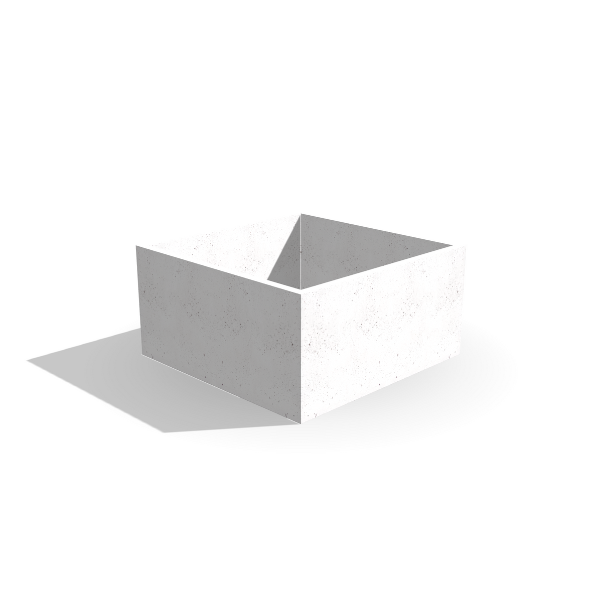 Kwadratowa donica z betonu architektonicznego Cubo 100 Low, 100 × 100 × 50 cm – ujęcie 7