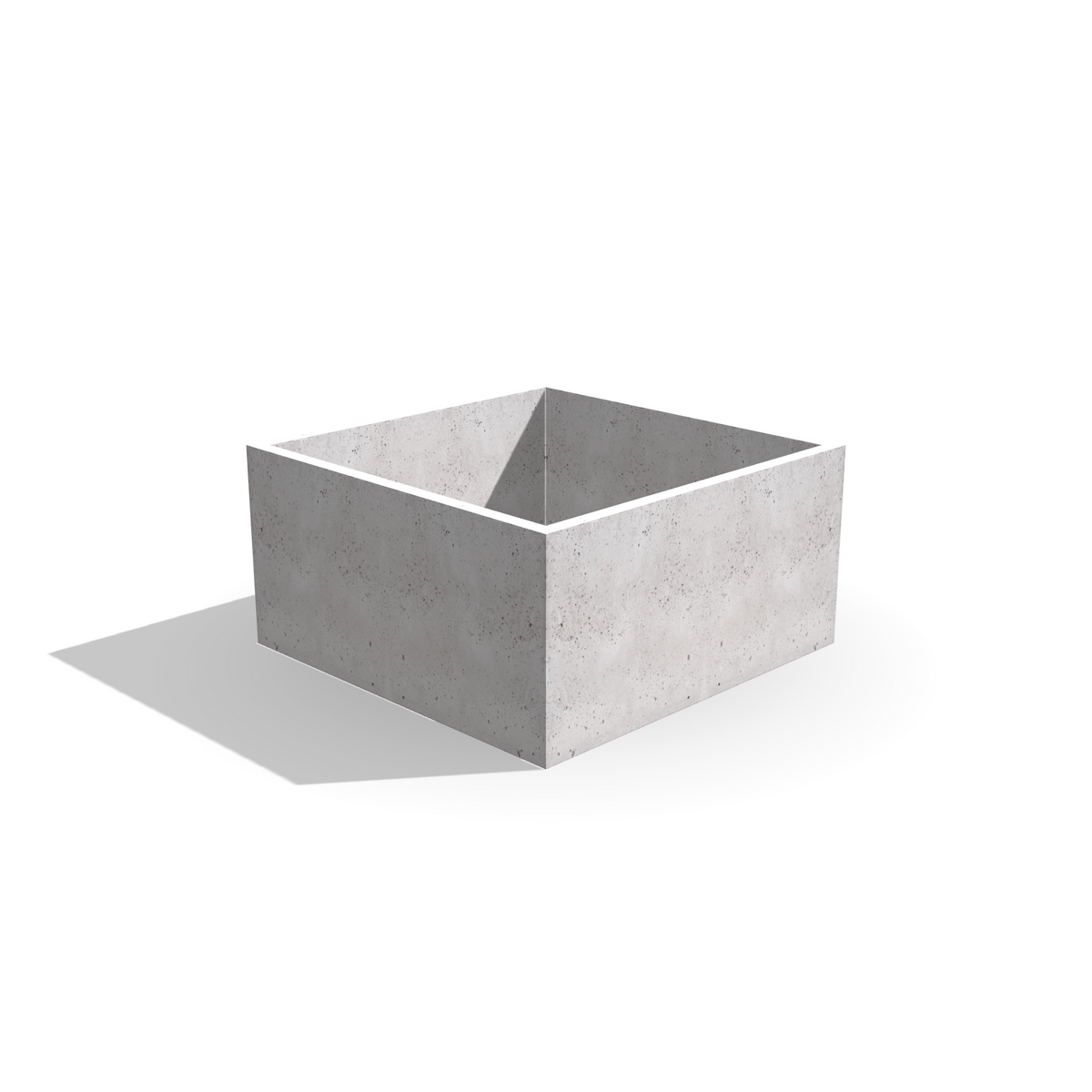 Kwadratowa donica z betonu architektonicznego Cubo 100 Low, 100 × 100 × 50 cm – ujęcie 1