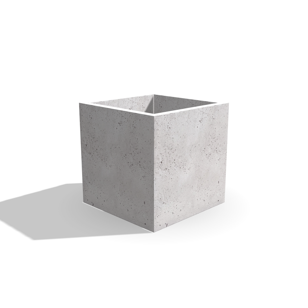 Kwadratowa donica z betonu architektonicznego Cubo 40, 40 × 40 × 40 cm – ujęcie 1