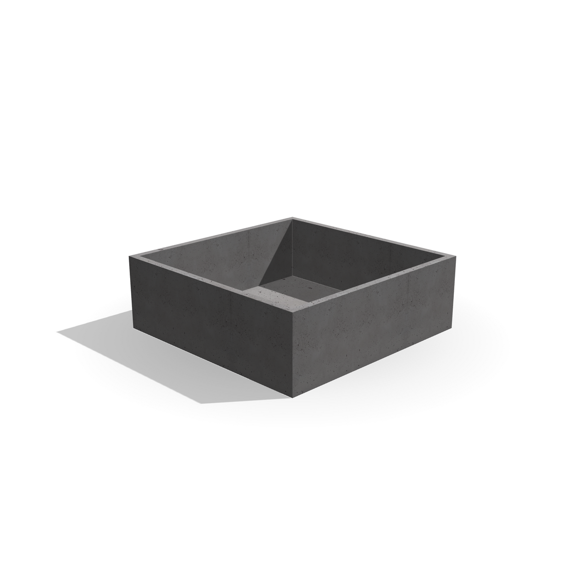 Kwadratowa donica z betonu architektonicznego Cubo 150, 150 × 150 × 50 cm – ujęcie 6