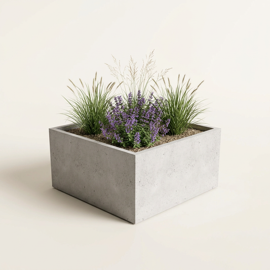 Donica betonowa Cubo 100 Low o wymiarach 100 × 100 × 50 cm