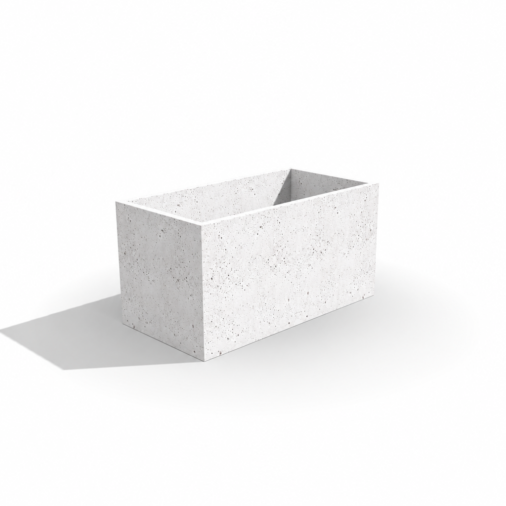 Forma 100/50 – donica betonowa 100x50x50 cm – biel lakierowana