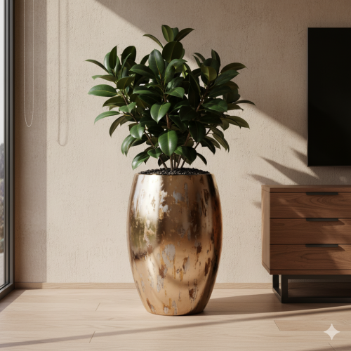 Wazon metalowy złoty 45×45×68 cm (Modern Gold A) (id: 3033)