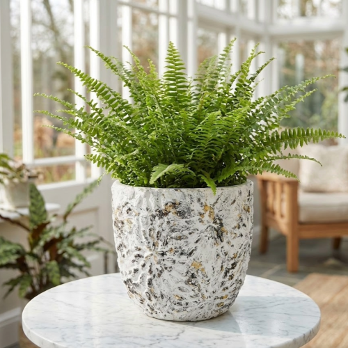 Ekologiczna Osłonka z Papier Mache ALBERO White B – Szeroka Misa Wabi-sabi 35,5cm (id: 3444)