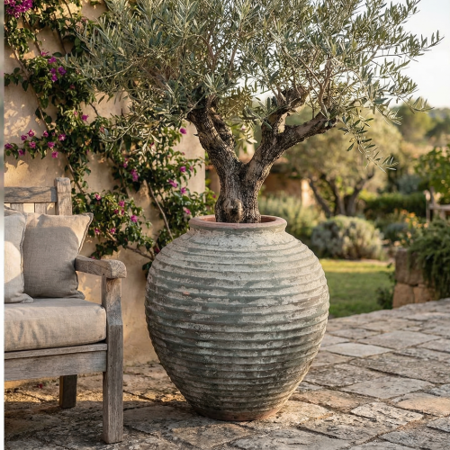 Wysoka Donica Amfora Ceramiczna Garden Old Antic Green 70cm - Mrozoodporna (id: 2879) .png