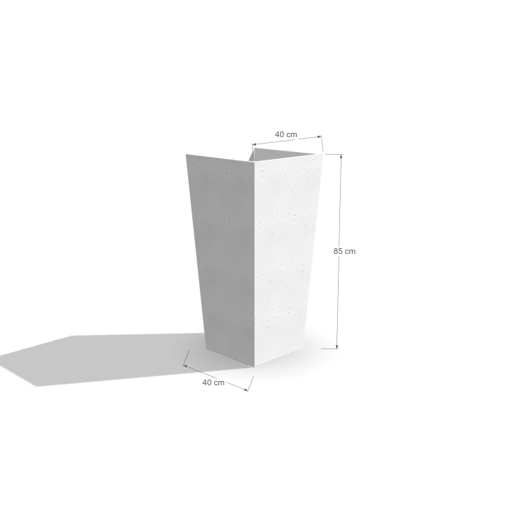 donica_taperedBox_40x40x85_q34Left_z-wymiarami.png